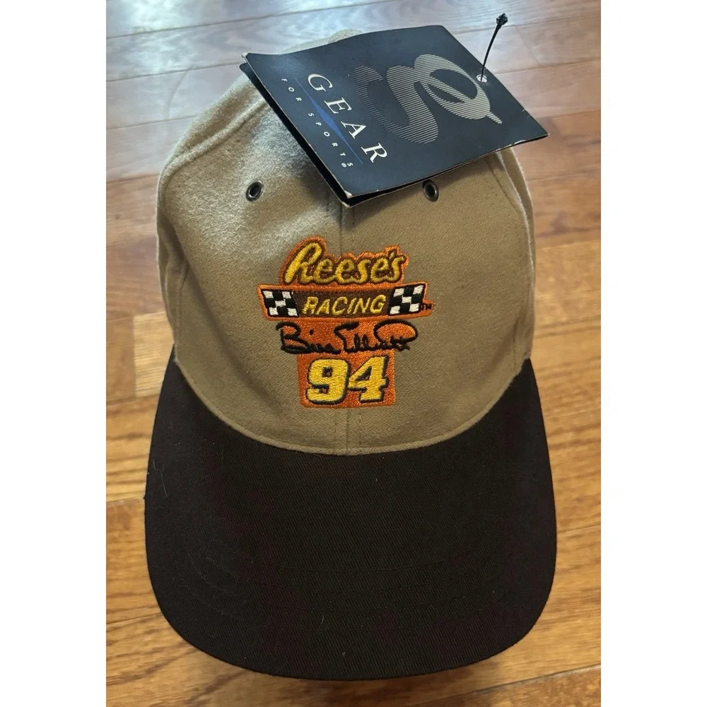 Vtg 90s Bill Elliott Hat Baseball Cap Reeses CANDY Racing Strapback 94 Nascar